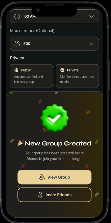 Doer new group created confirmation screen